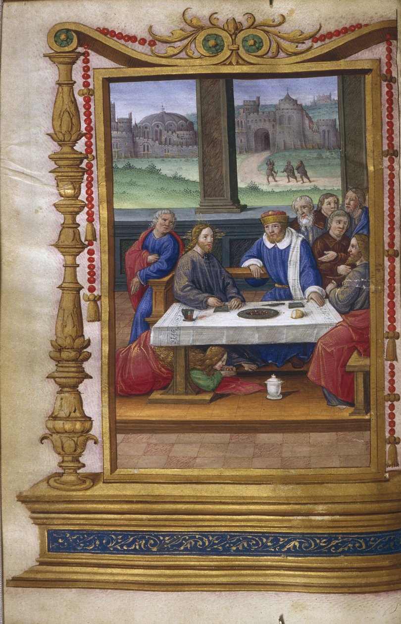Fest i farisæeren Simons hus, 1500-1550 af Master of Claude de France