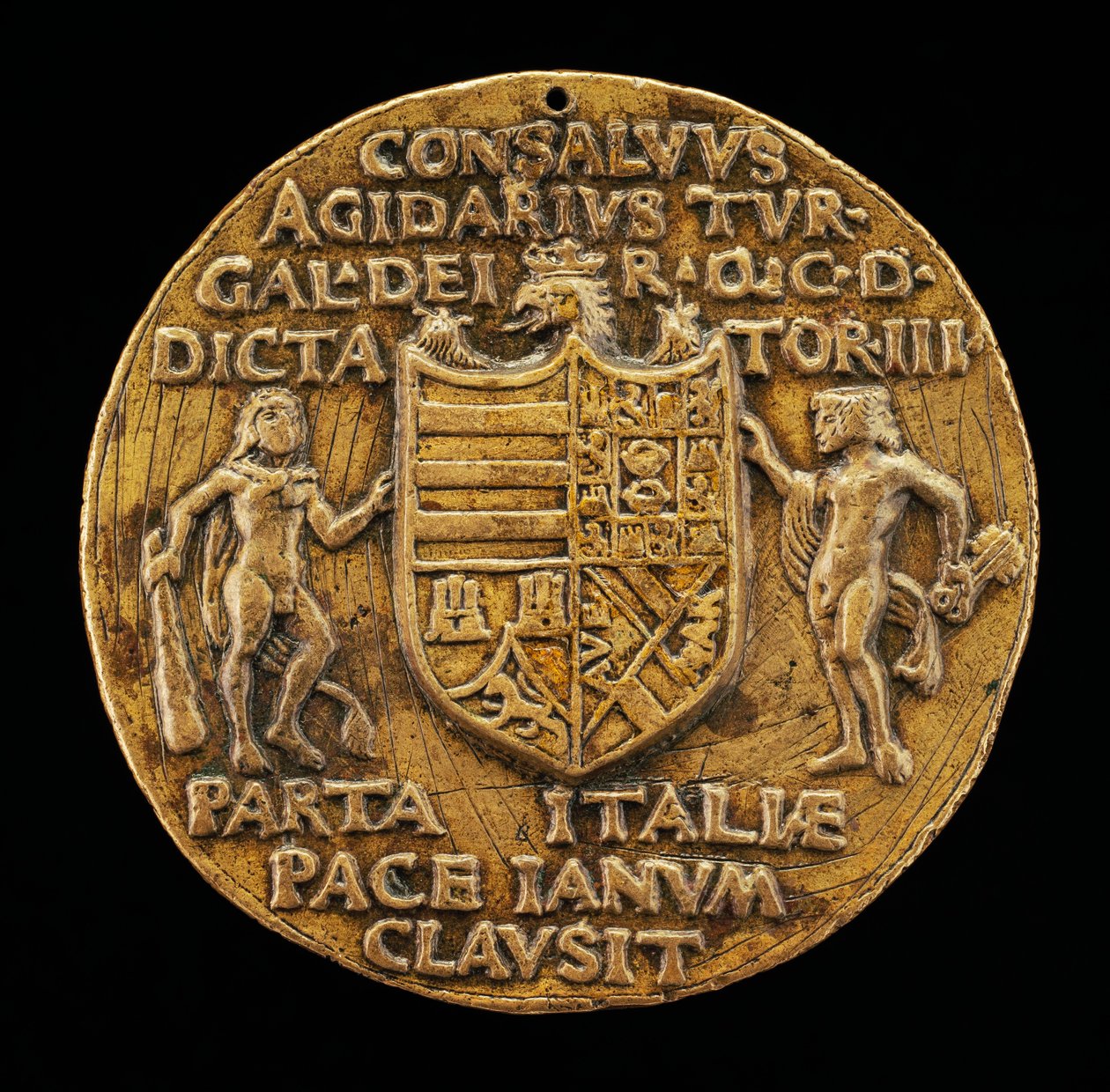 Skjold understøttet af Hercules og Janus [omvendt], ca. 1503. af Master of Coriolanus