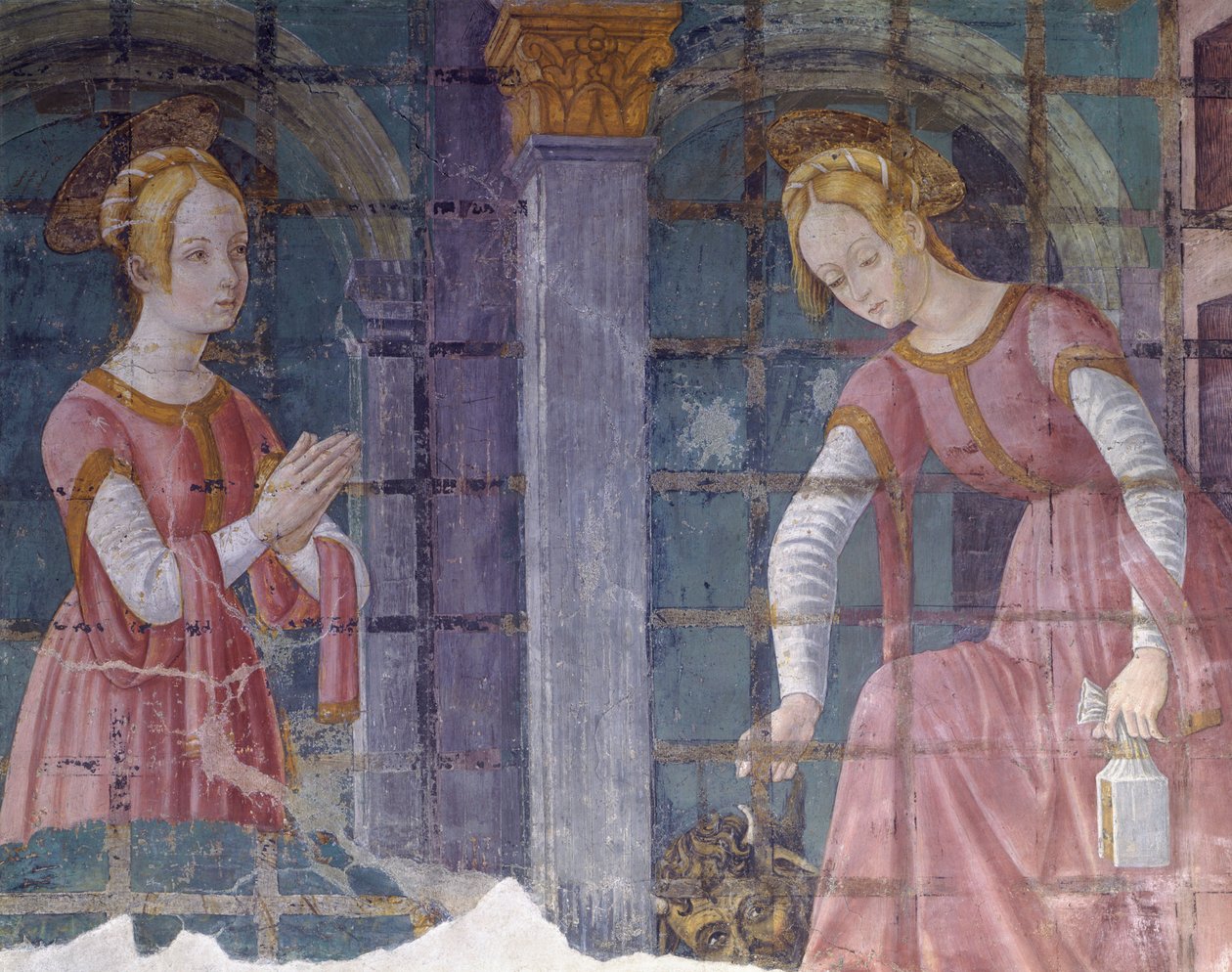 Italien, Piemonte-regionen, Alessandria-provinsen, fresko i kapel ved basilikaen Santa Maria Assunta af Master of Crea