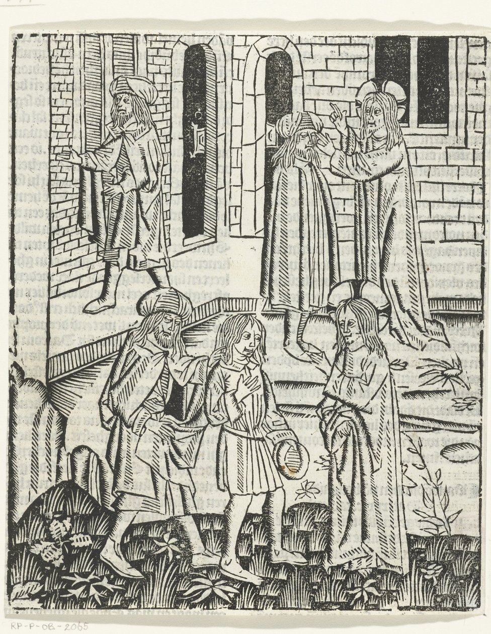 Kristus helbreder den blinde mand i Bethesda af Master of Delft (attributed to)
