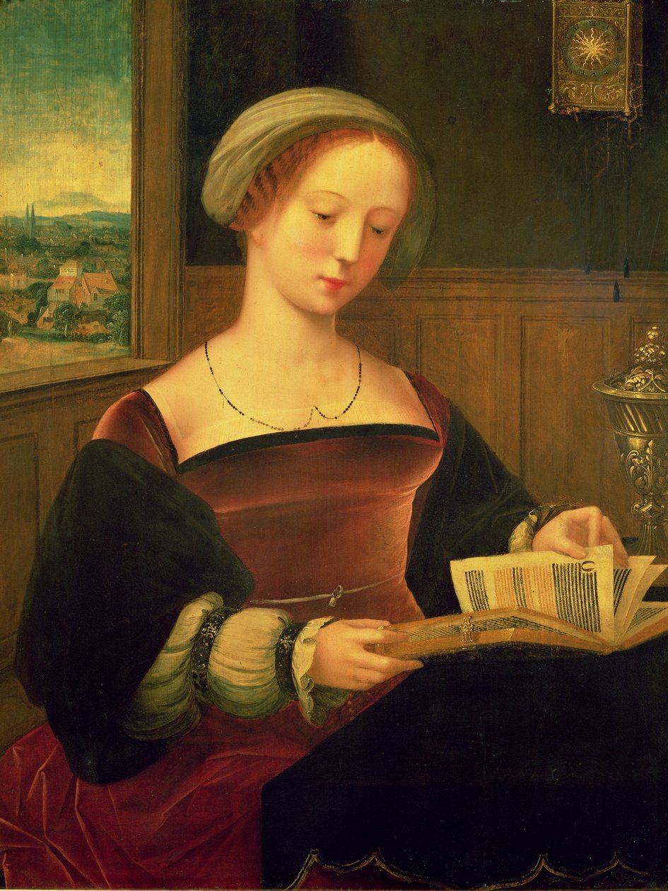 Maria Magdalene læser af Master of Female Half Lengths
