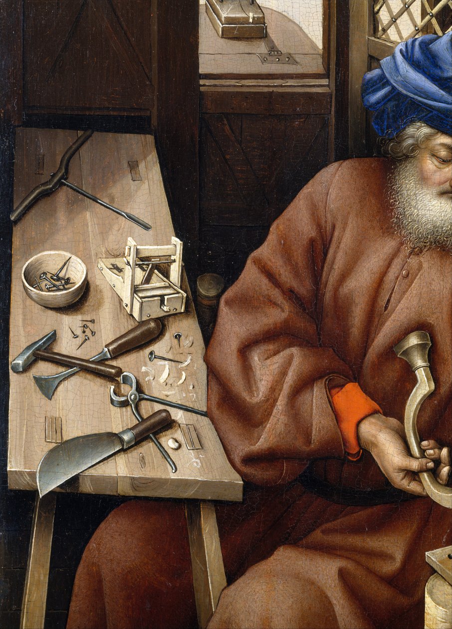 Bebudelse Triptykon (Merode altertavle), ca. 1427-32 (olie på eg) af Master of Flémalle