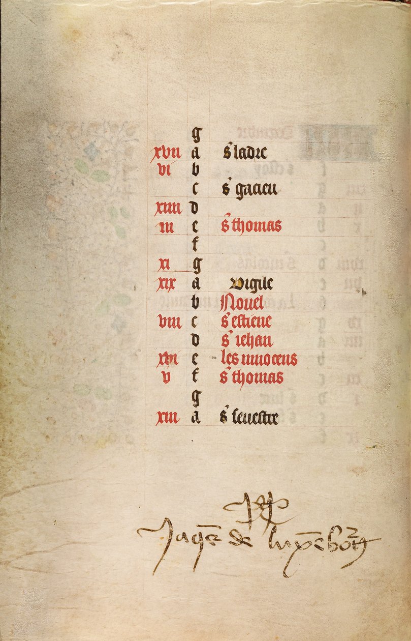 Kalendersiden for december fortsætter af Master of Jacques of Luxembourg