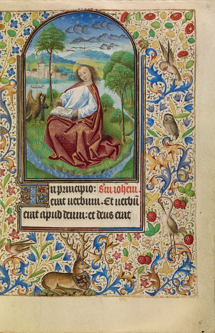 Sankt Johannes på Patmos af Master of Jacques of Luxembourg