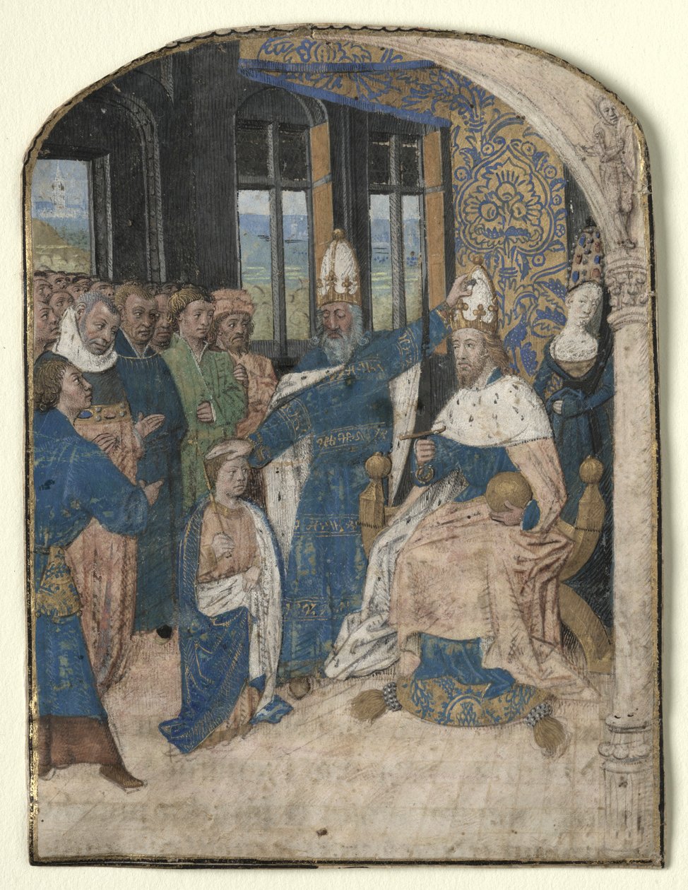 Miniature from a Speculum Historiale: Claudius udpeger Nero som sin efterfølger, 1447-60. af Master of Jouvenel des Ursins