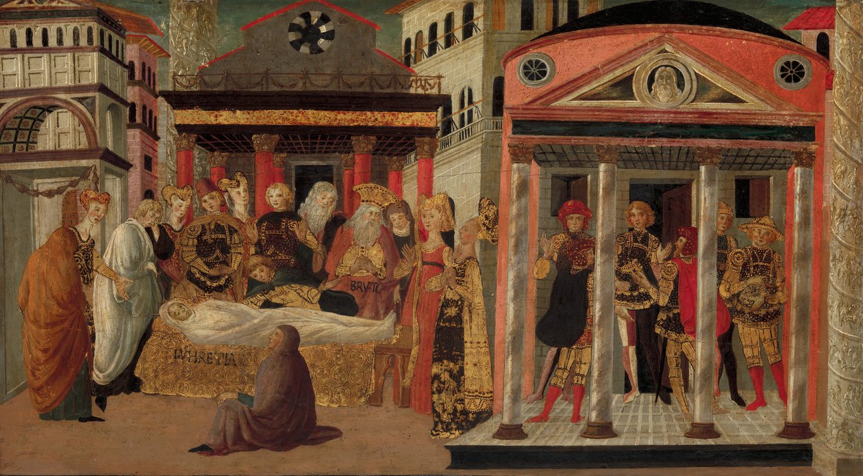 The Funeral of Lucretia, slutningen af det 15.-begyndelsen af det 16. århundrede. af Master of Marradi