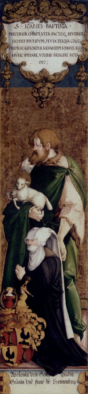 St. Johannes Døberen med donoren Apollonia von Henneberg af Master of Messkirch