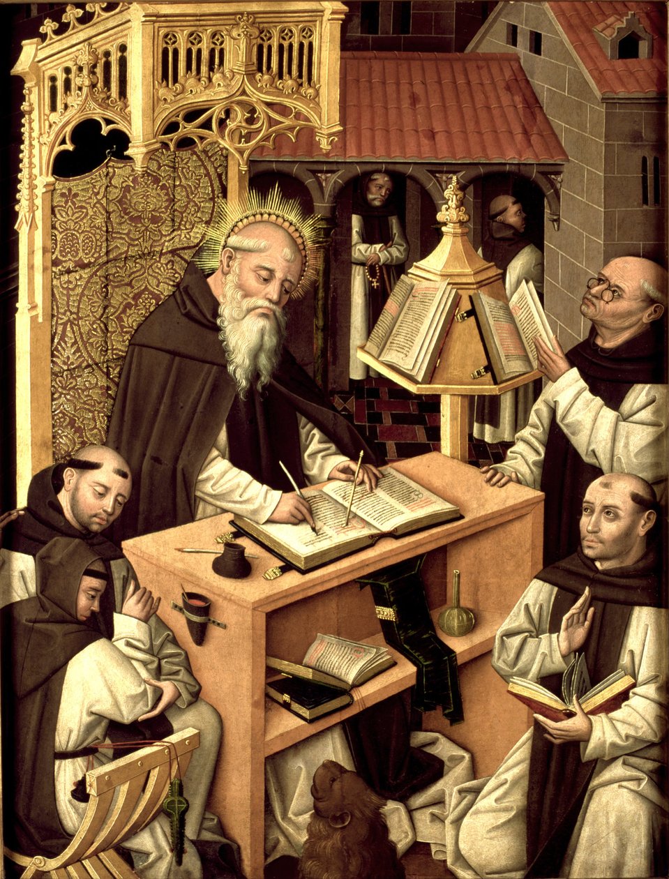 Sankt Hieronymus i scriptoriet, ca 1485 af Master of Monasterio de Santa María
