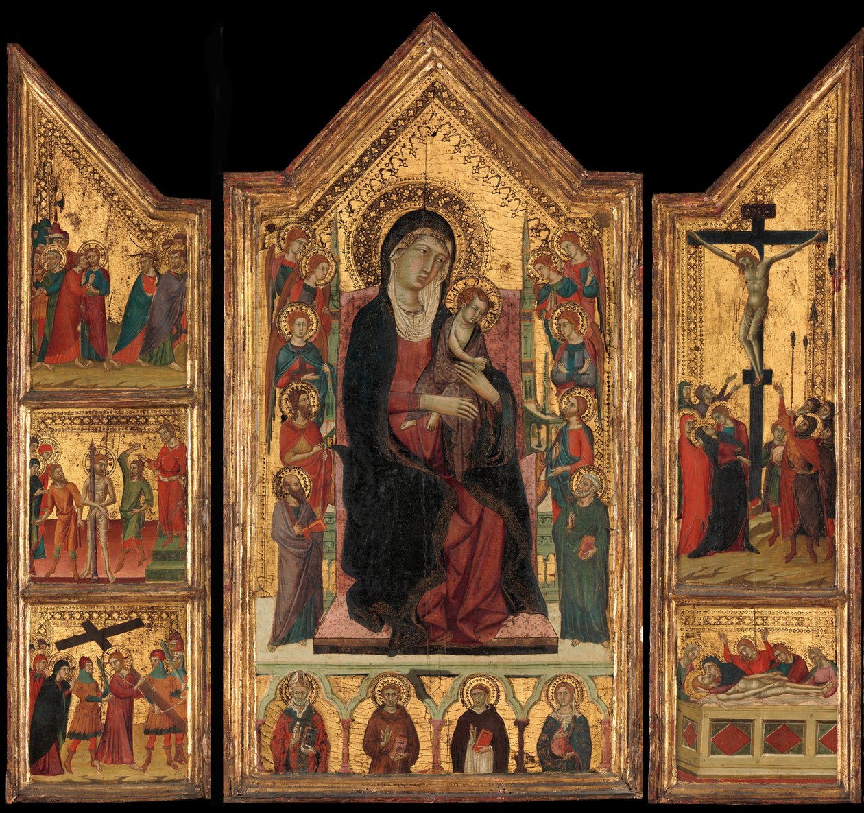 Madonna med barn på tronen af Master of Monte Oliveto