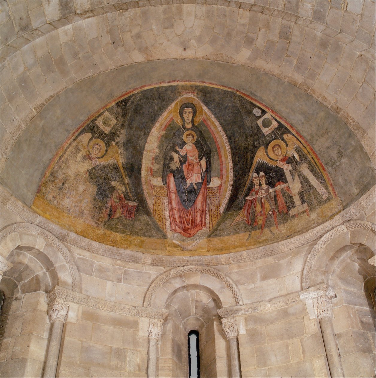 Jomfruen og Barnet i Majestæt og Magiernes tilbedelse, ca. 1100. af Master of Pedret
