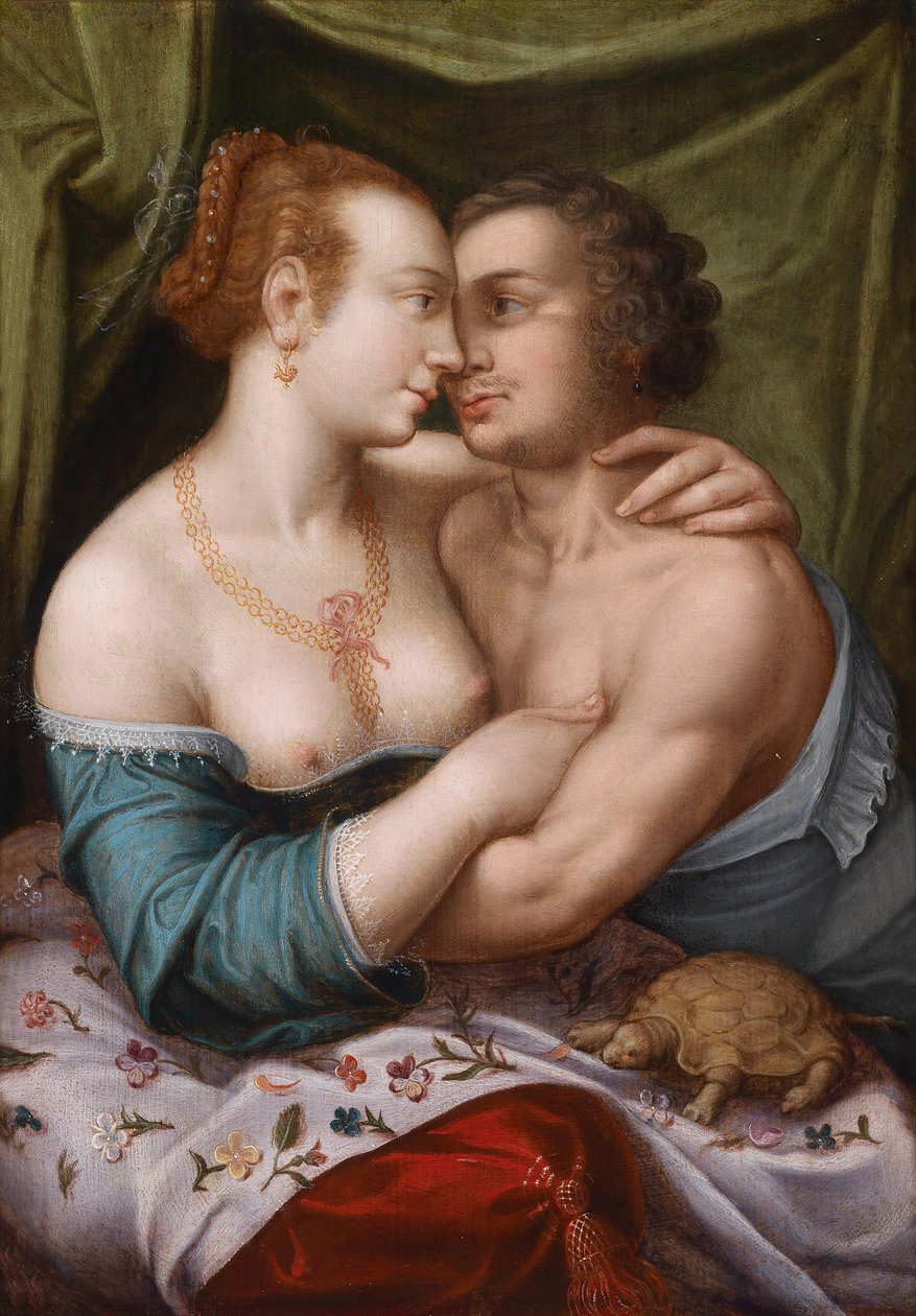 Elegant kærligt par, ca. 1600 af Master of Prague