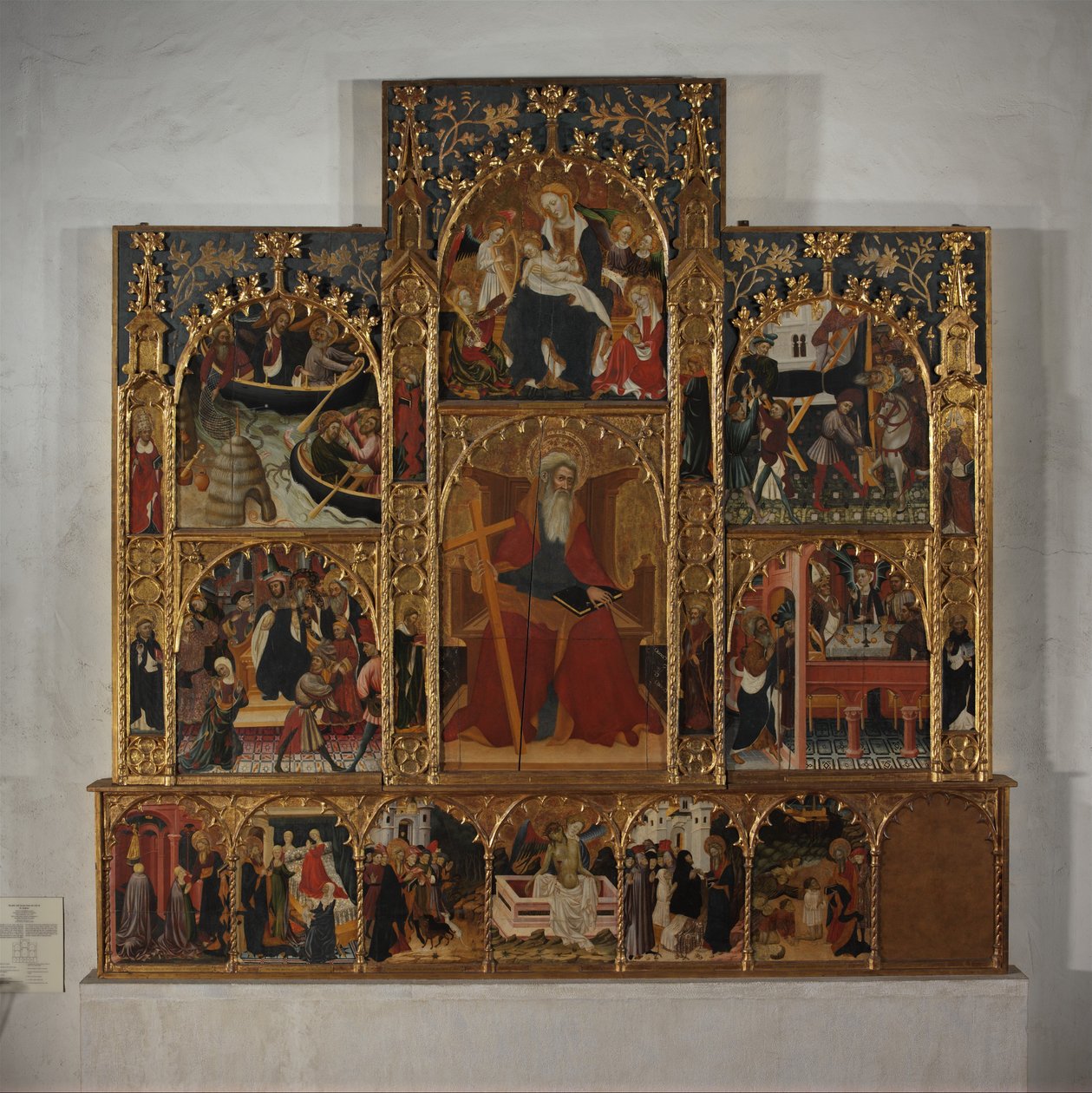 Retabel med scener fra Sankt Andreas liv, ca. 1420-30. af Master of Roussillon