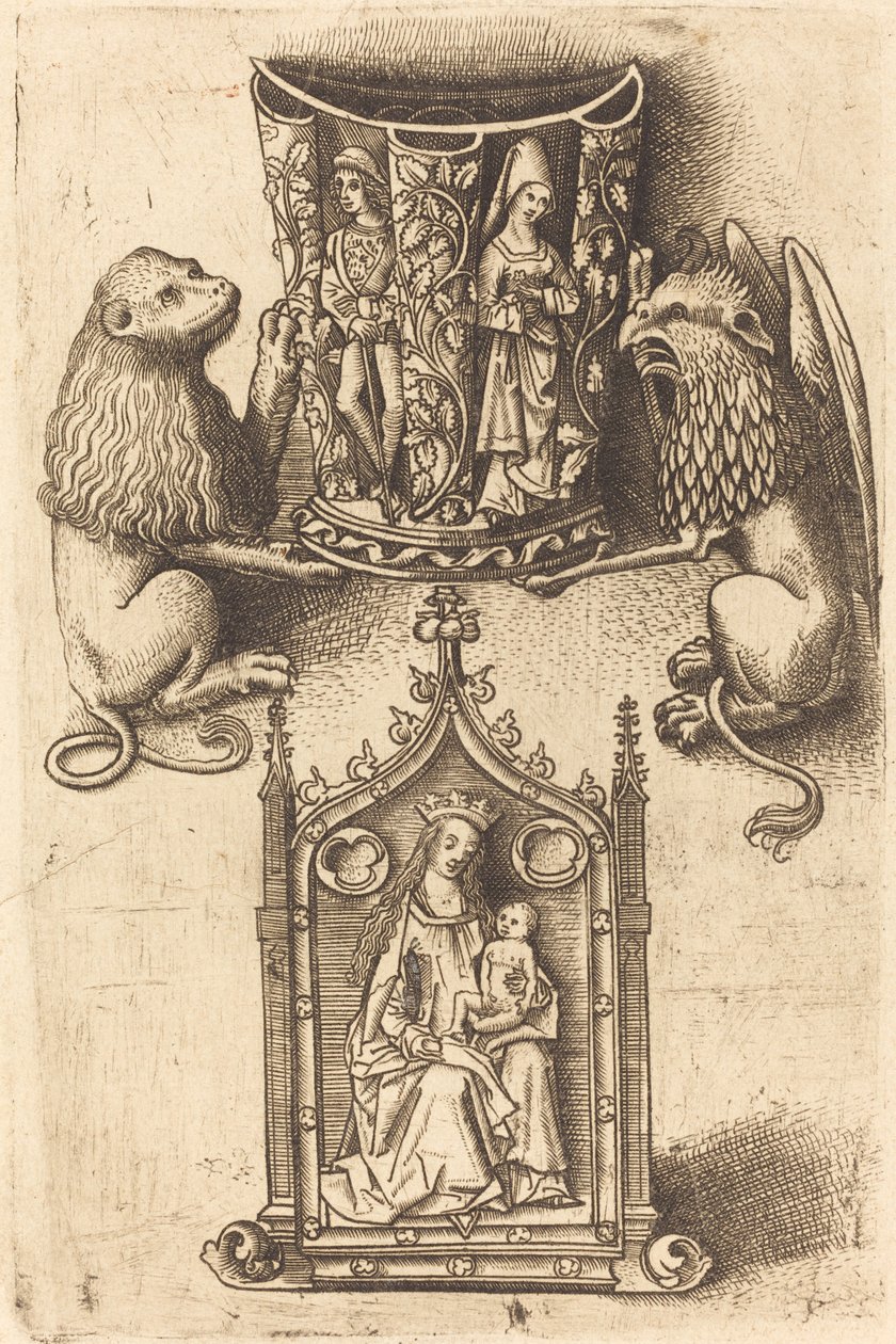 Design til et bægerglas og en Pax af Master of St. Sebastian