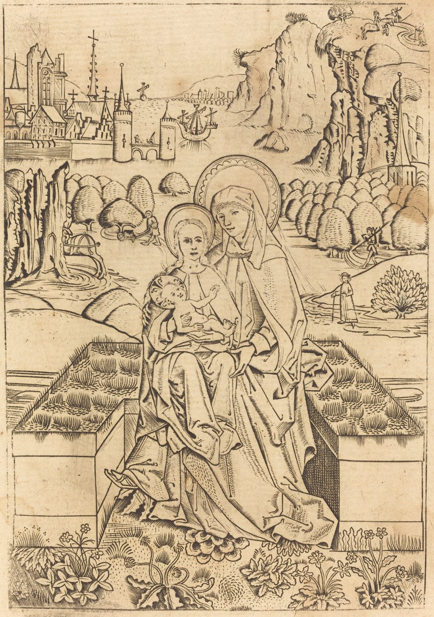 Madonnaen og barnet med Sankt Anne af Master of St. Sebastian