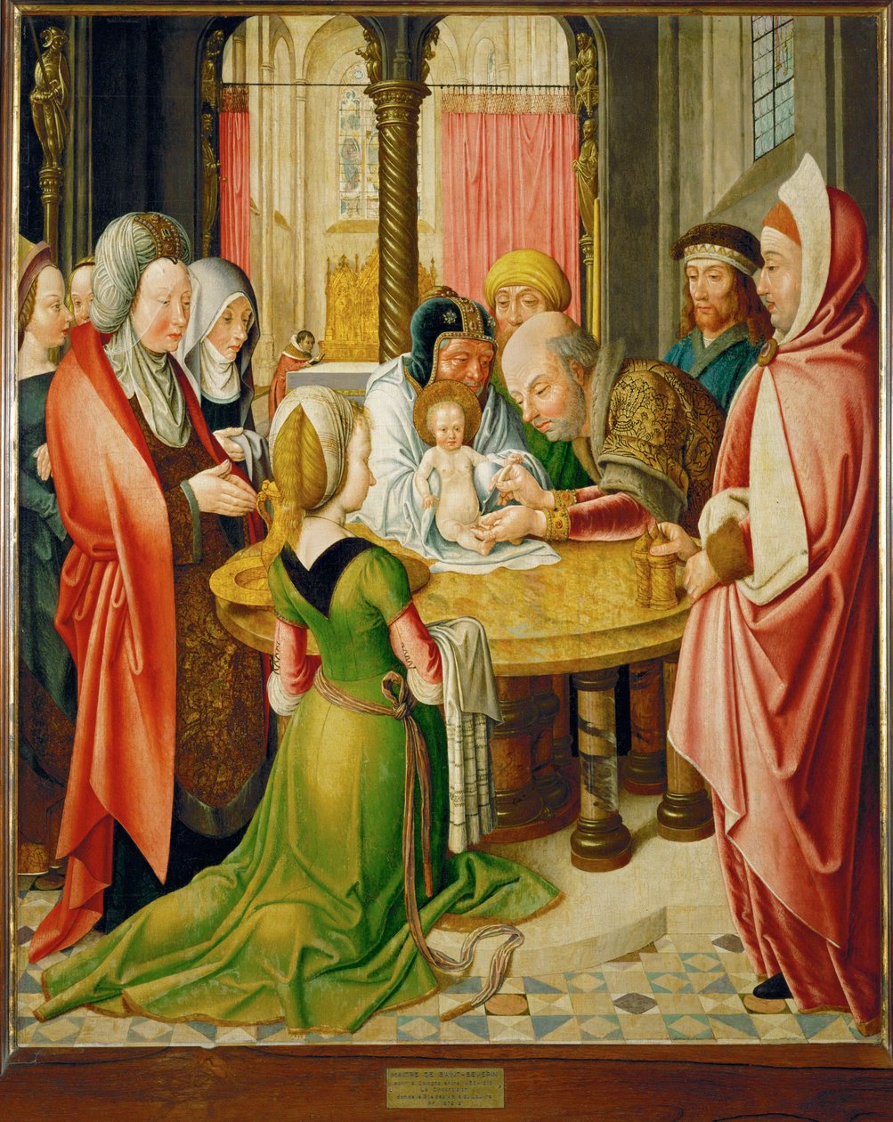Omskæring, et af to paneler fra et alter ... af Master of St. Severin