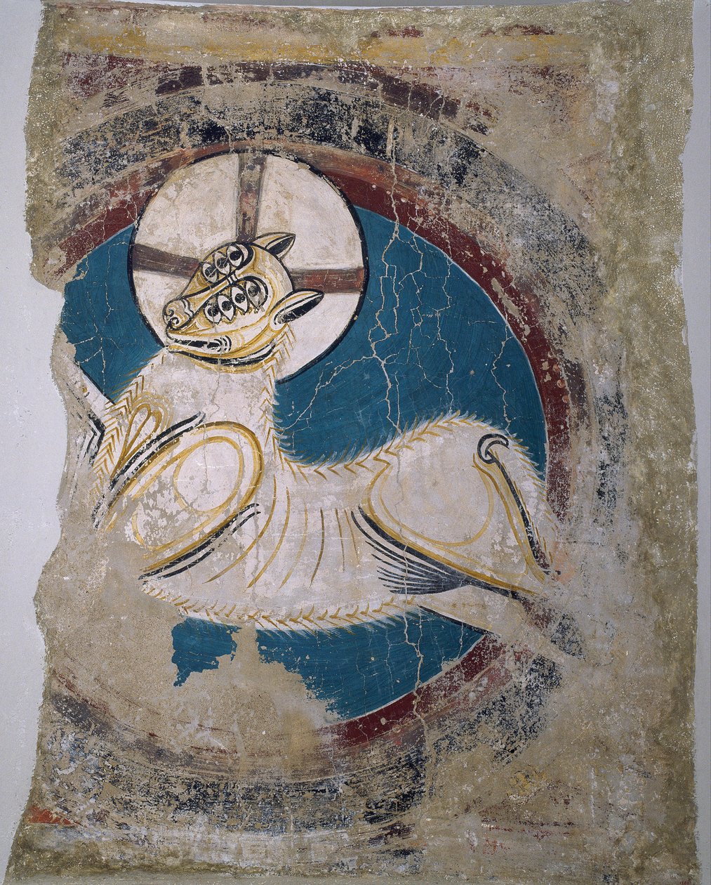 Apokalyptisk lam (fra Sant Climent de Tauell) - Master of Tahull (Master of Sant Climent de Tauell) (aktivt 1100-tal) - ca 1123 - Fresco - 146x113 - Museu Nacional d