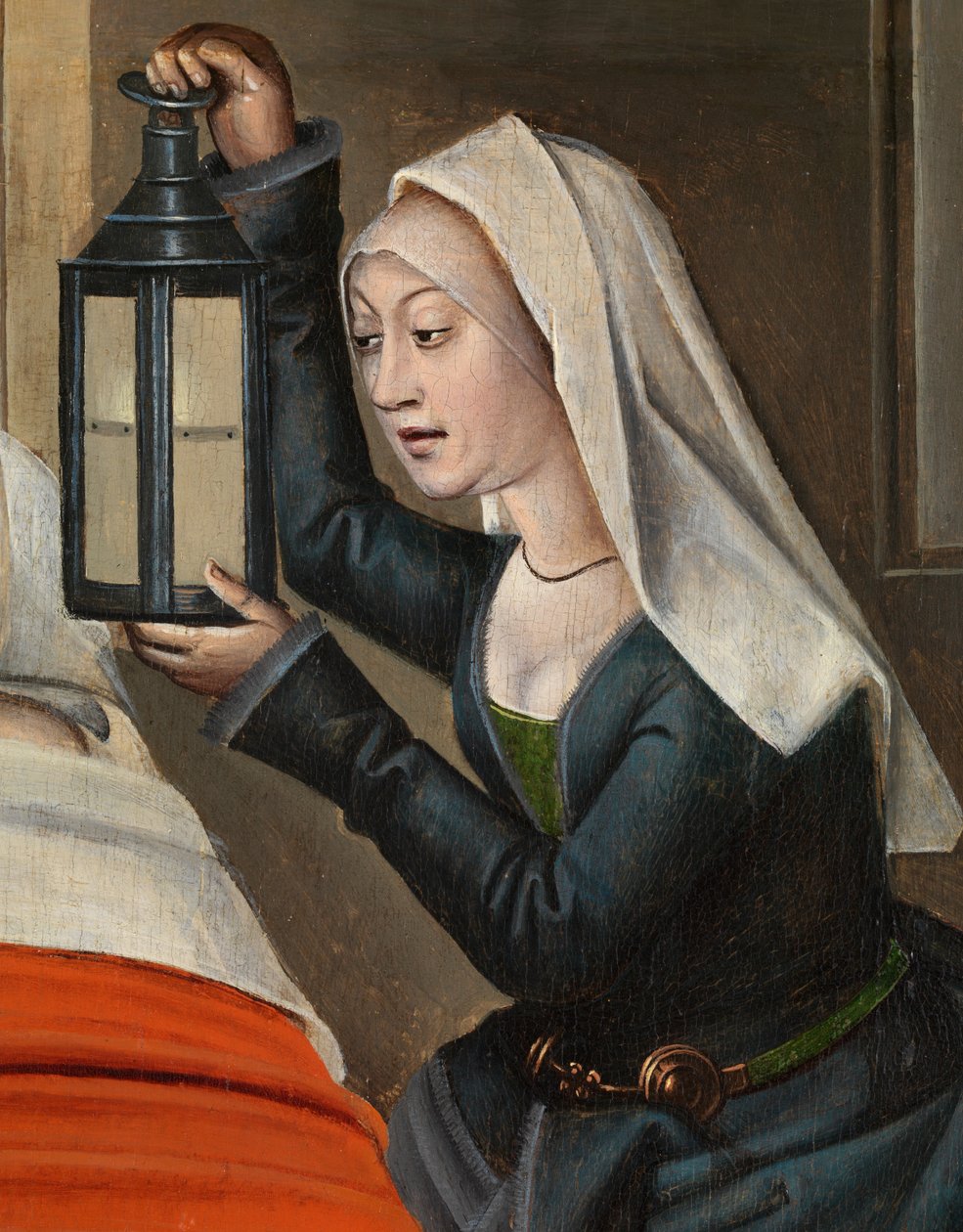 Detalje af den onde slagter, fra St. Nicholas altertavle, ca. 1486-93 (olie på panel) af Master of The Legend of St. Lucy