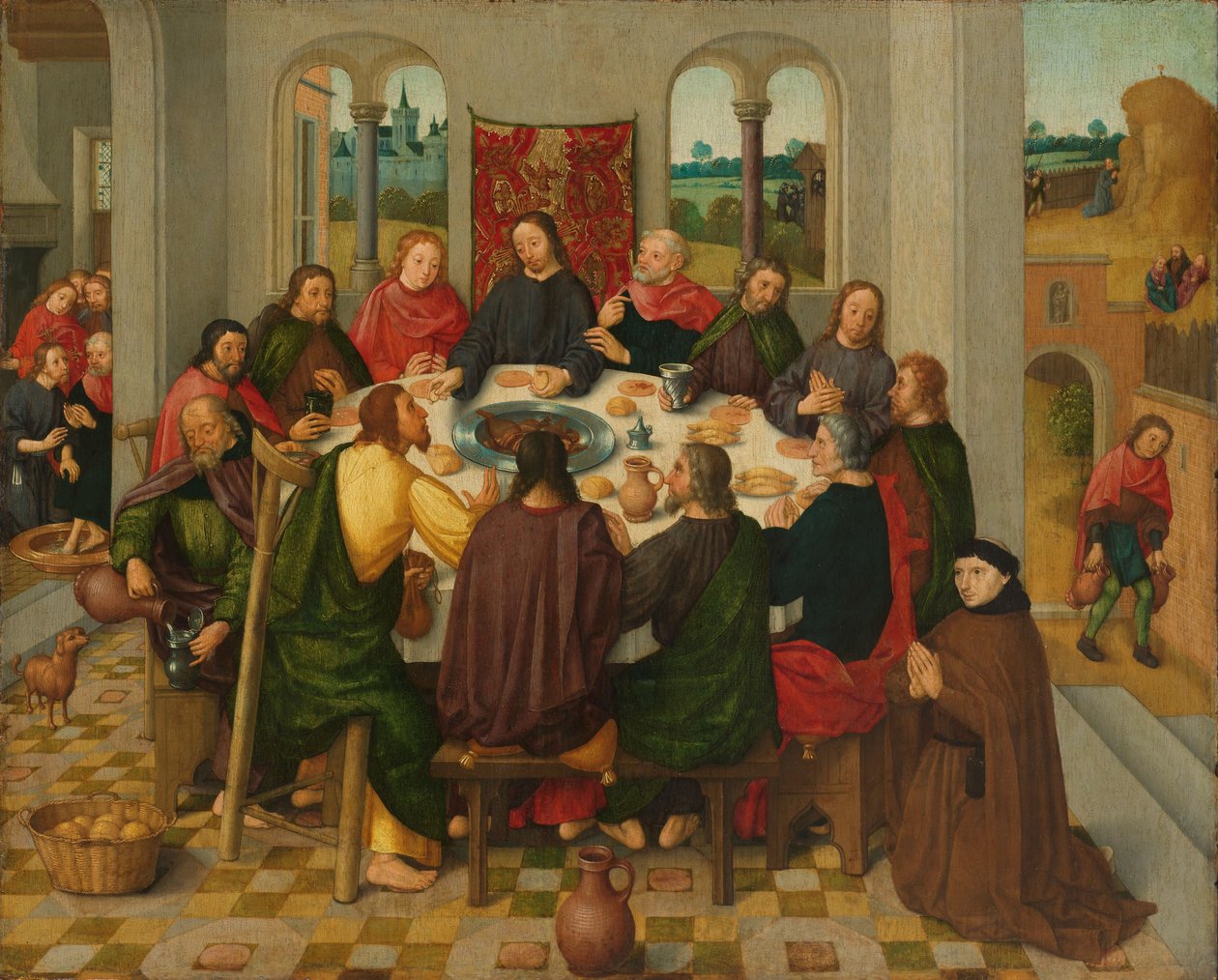 sidste nadver, ca. 1485-1500 (olie på panel) af Master of the Amsterdam Death of the Virgin