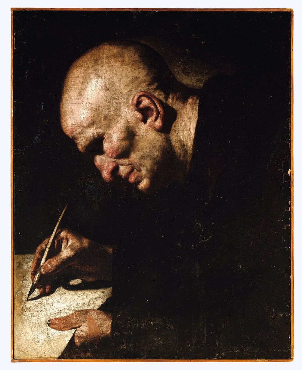 En munkeskriver af Master of the Annunciation to the Shepherds