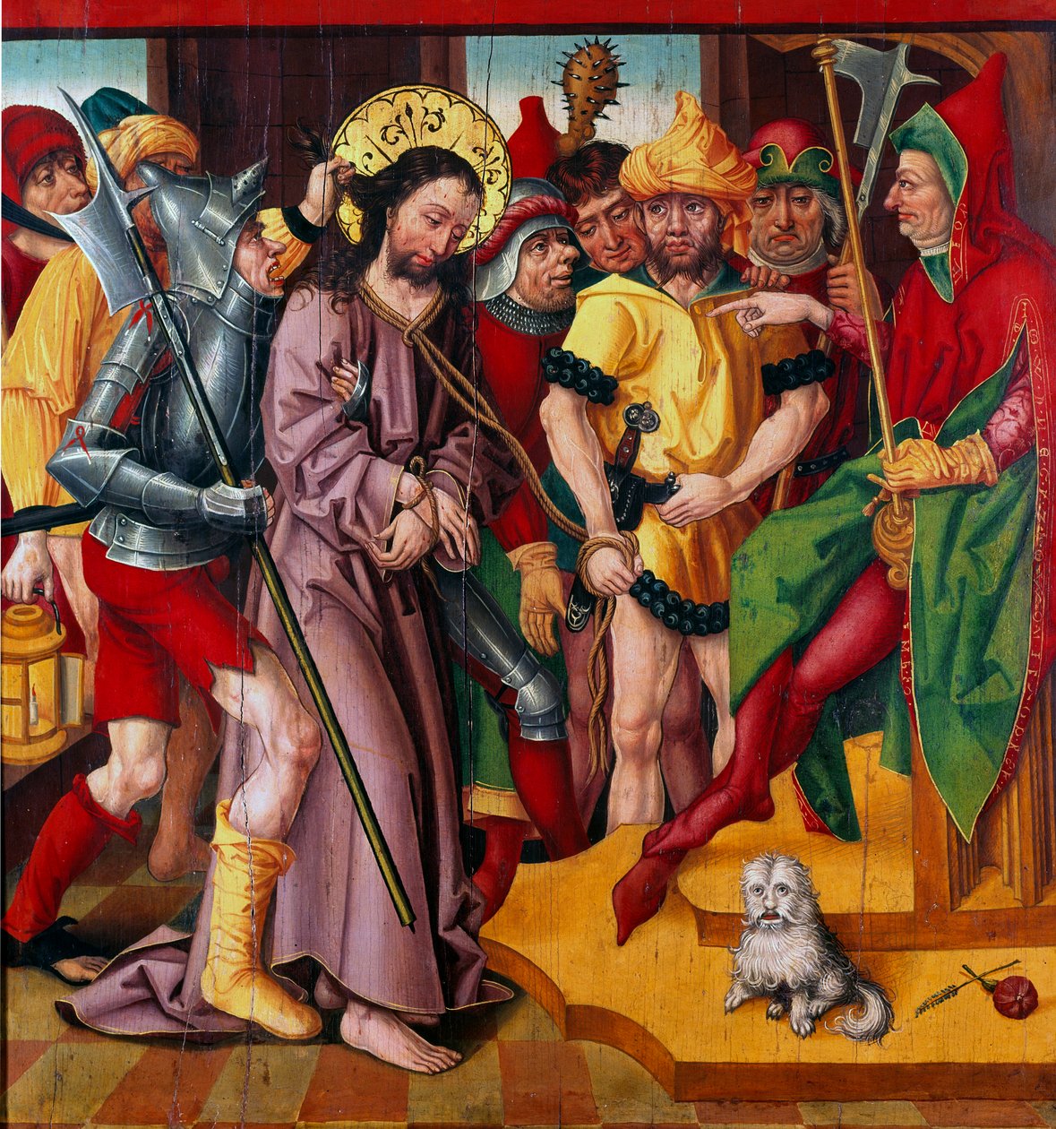 Jesus foran Herodes Antipas Panel af altertavlen af Mesterens Passion ved nelliken i Baden (1400-tallet) Dijon, Museum of Fine Arts af Master of the Baden Carnation