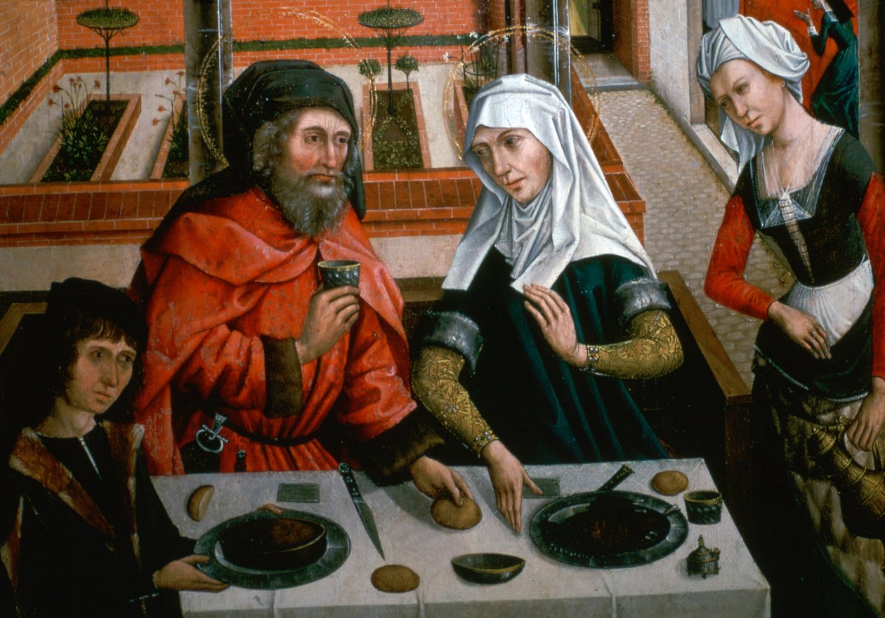 Detalje af en altertavle fra Karmelitkirken, 1400-tallet af Master of the Barbara Legend