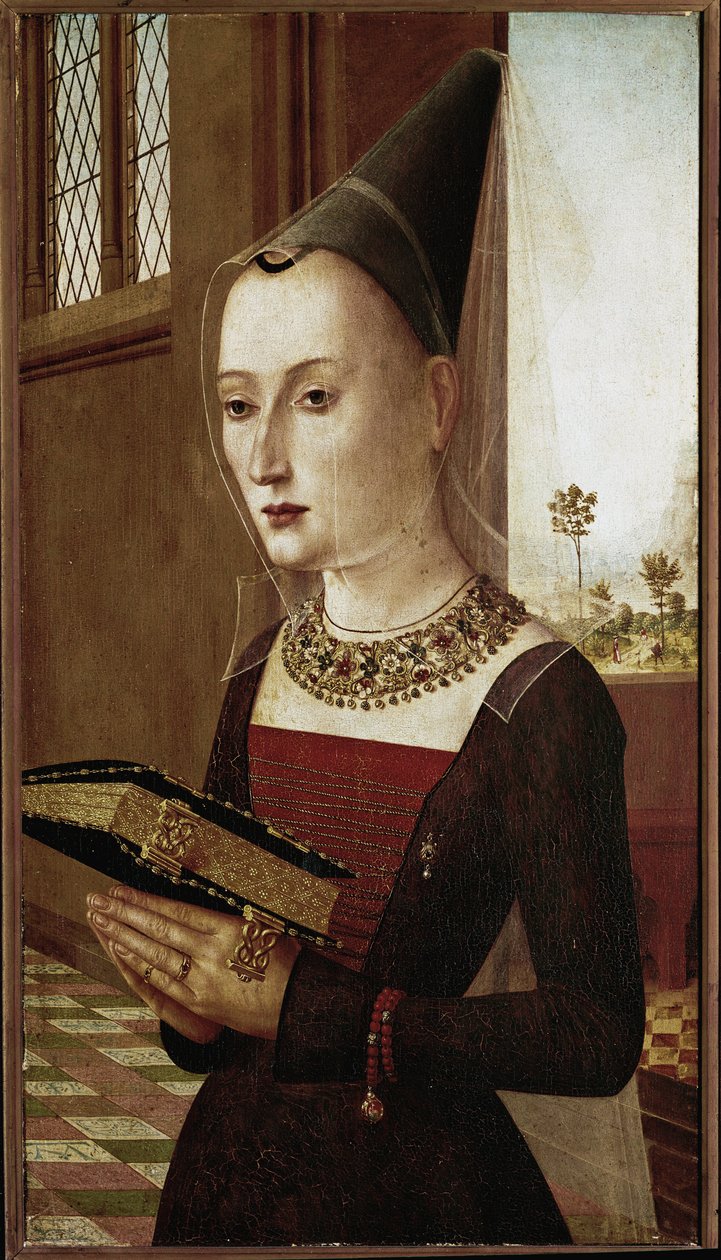 Portræt af Maria Bonciani (olie på træ af Master of the Baroncelli Portraits