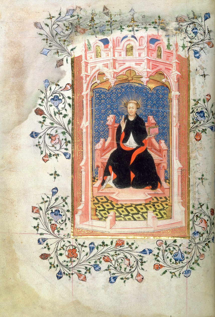 Roy 2 A XVIII f.7v St. John of Bridlington (d.1379) med John of Beauforts Timebog af Master of the Beaufort Saints