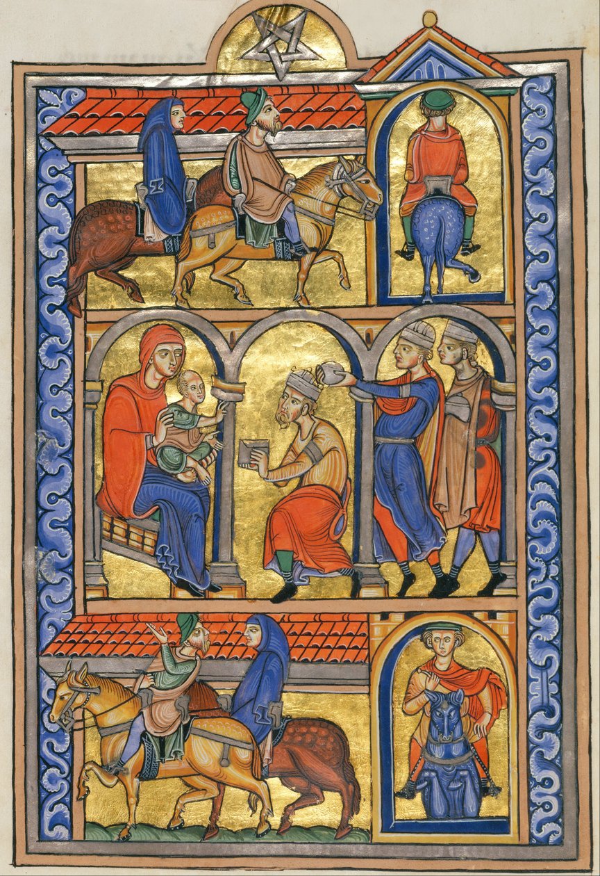 Tilbedelse af magi af Master of the Berthold Sacramentary