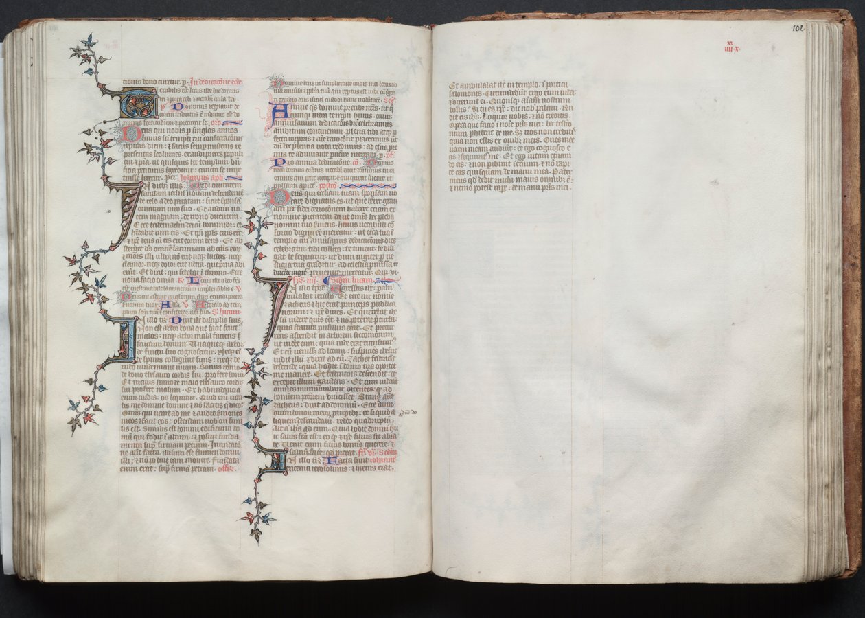 The Gotha Missal: Fol. 102r, Tekst, ca. 1375. af Master of the Boqueteaux