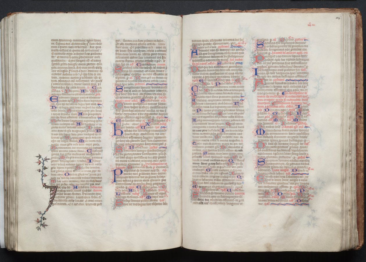 The Gotha Missal: Fol. 103v, tekst, ca. 1375. af Master of the Boqueteaux