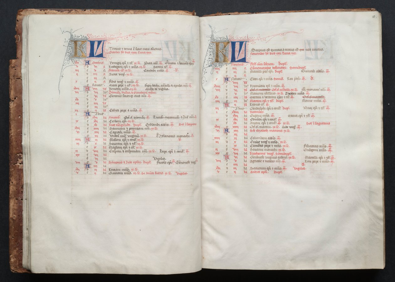 The Gotha Missal: Fol. 10r, Tekst , ca. 1375. af Master of the Boqueteaux