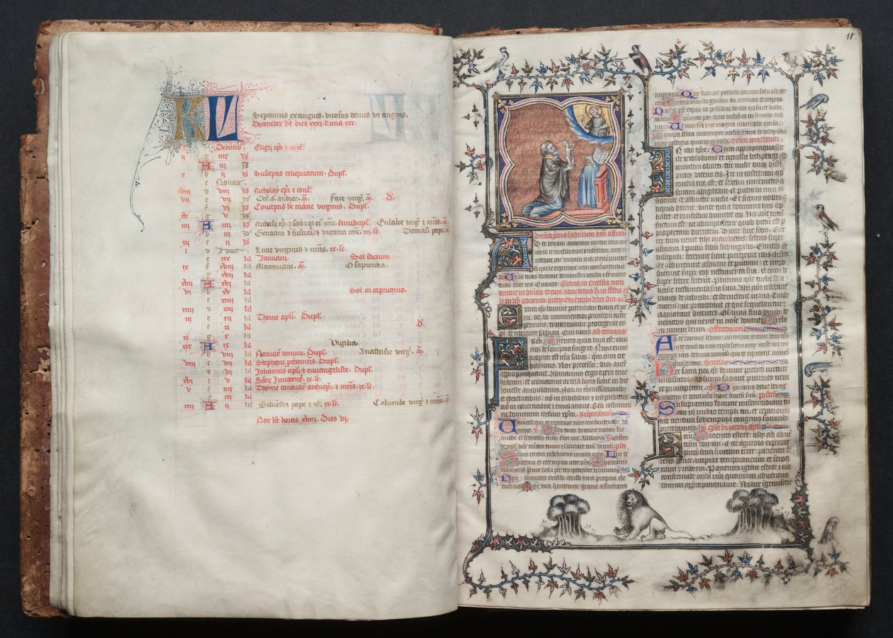 The Gotha Missal: Fol. 10v, tekst, ca. 1375. af Master of the Boqueteaux