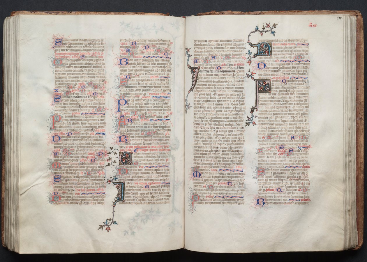 The Gotha Missal: Fol. 111r, Tekst, ca. 1375. af Master of the Boqueteaux
