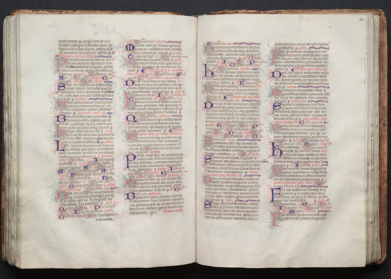 The Gotha Missal: Fol. 112r, Tekst, ca. 1375. af Master of the Boqueteaux