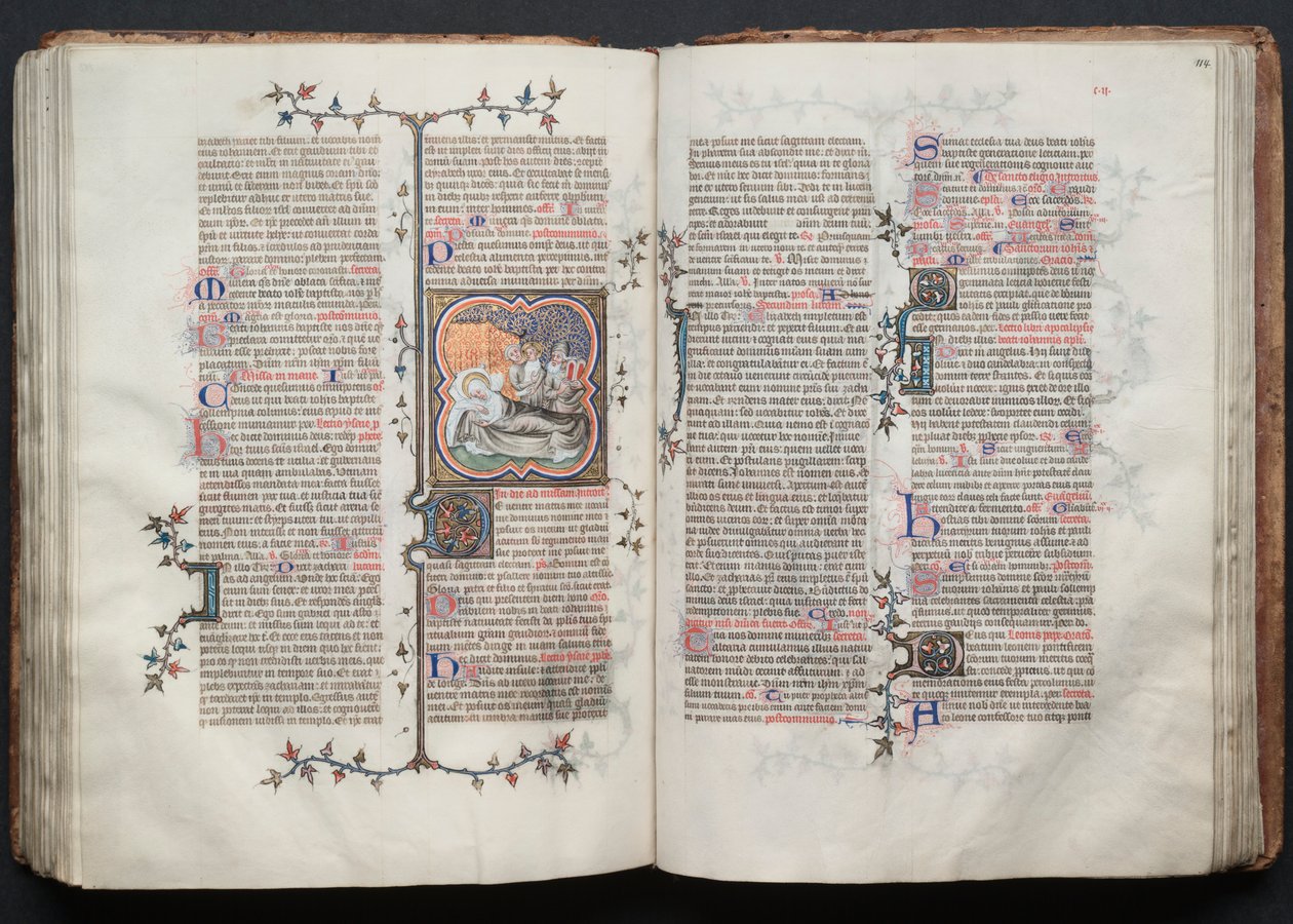 The Gotha Missal: Fol. 114r, Tekst, ca. 1375. af Master of the Boqueteaux
