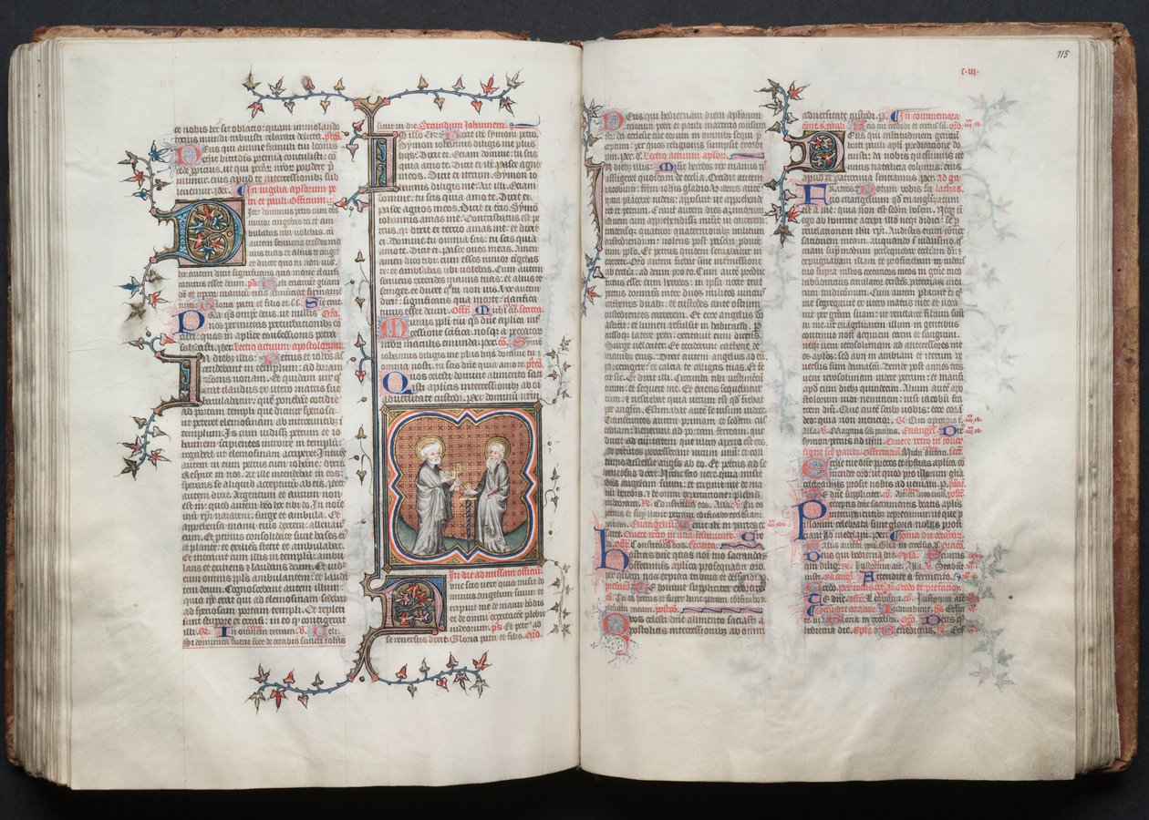 The Gotha Missal: Fol. 114v, Sankt Peter og Paulus, ca. 1375. af Master of the Boqueteaux
