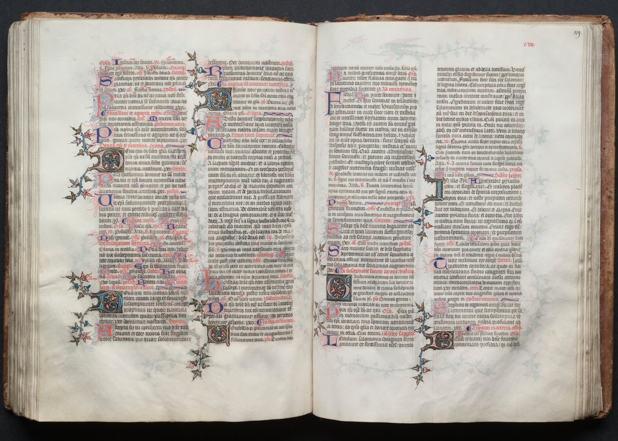 The Gotha Missal: Fol. 118v, tekst, ca. 1375. af Master of the Boqueteaux