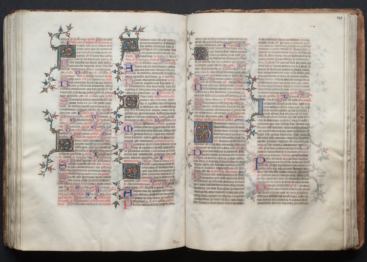 The Gotha Missal: Fol. 121r, Tekst, ca. 1375. af Master of the Boqueteaux