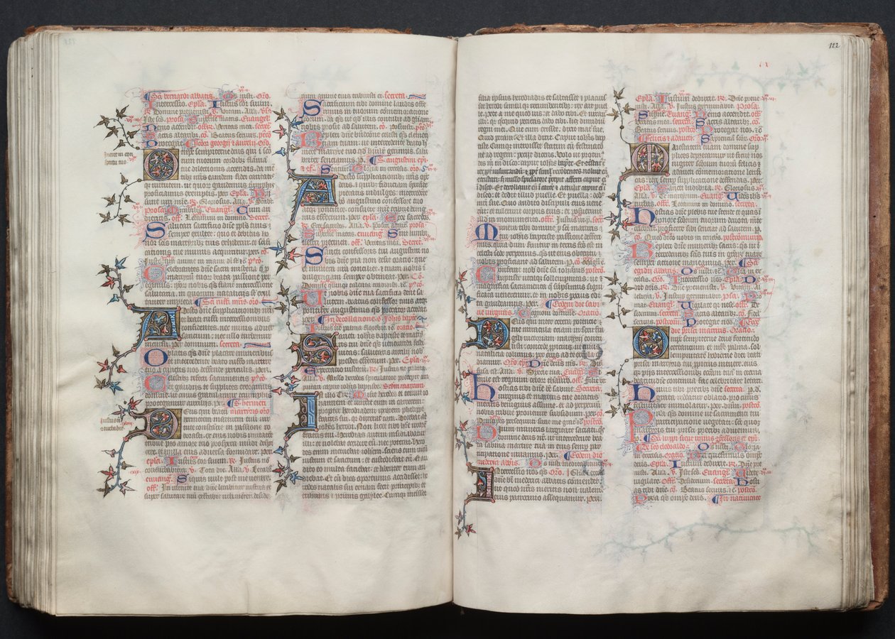 The Gotha Missal: Fol. 122r, Tekst, ca. 1375. af Master of the Boqueteaux
