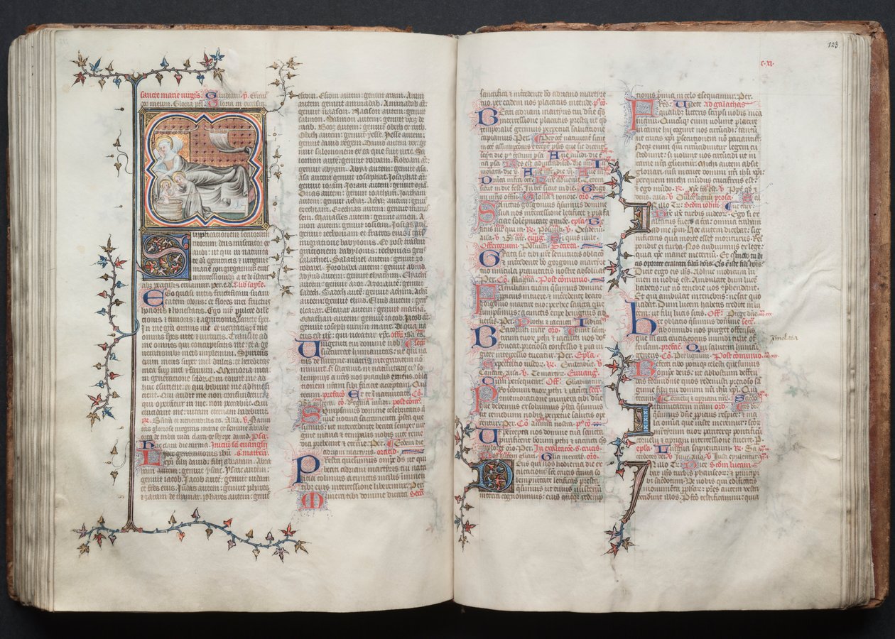 The Gotha Missal: Fol. 123r, Tekst, ca. 1375. af Master of the Boqueteaux