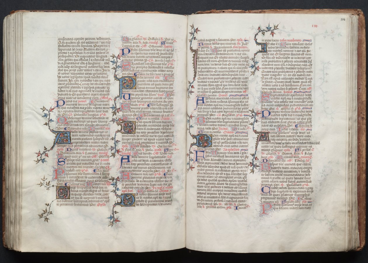The Gotha Missal: Fol. 124r, Tekst, ca. 1375. af Master of the Boqueteaux