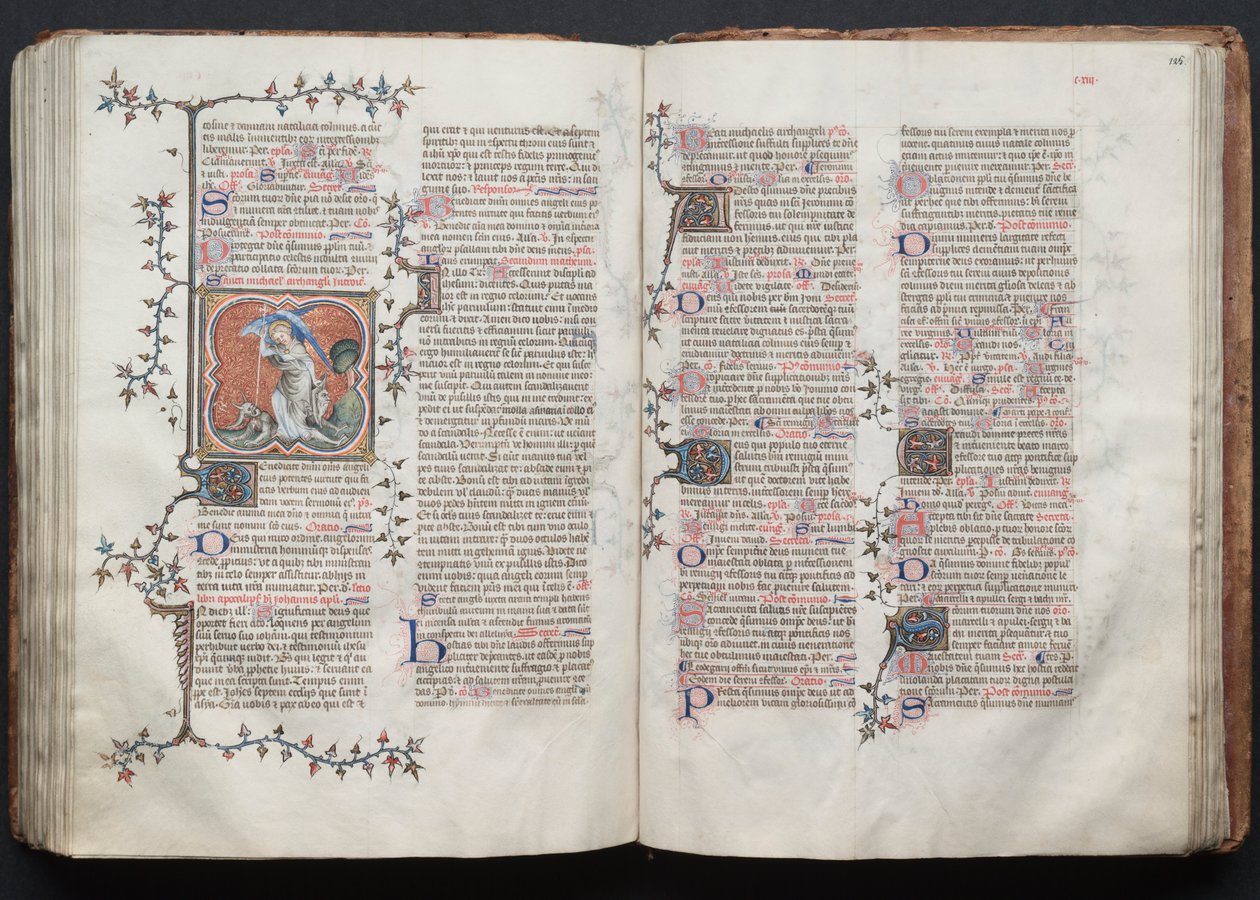 The Gotha Missal: Fol. 125r, Tekst, ca. 1375. af Master of the Boqueteaux