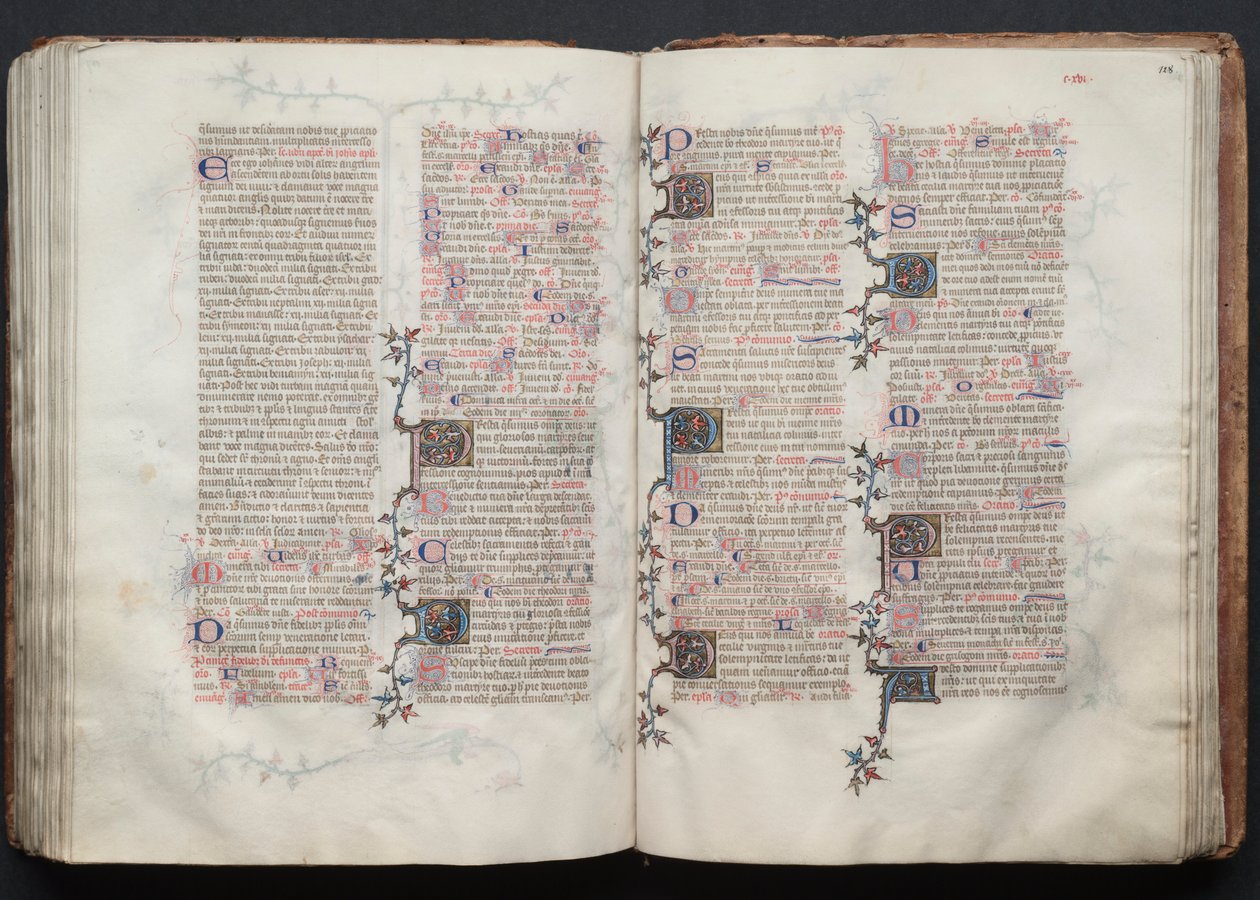 The Gotha Missal: Fol. 127v, tekst, ca. 1375. af Master of the Boqueteaux