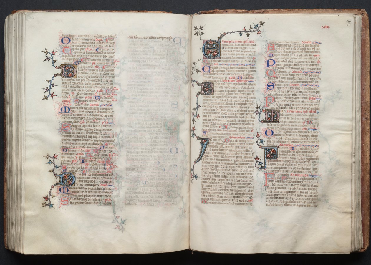 The Gotha Missal: Fol. 129r, Tekst, ca. 1375. af Master of the Boqueteaux