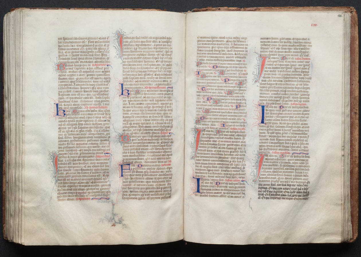 The Gotha Missal: Fol. 130v, tekst, ca. 1375. af Master of the Boqueteaux