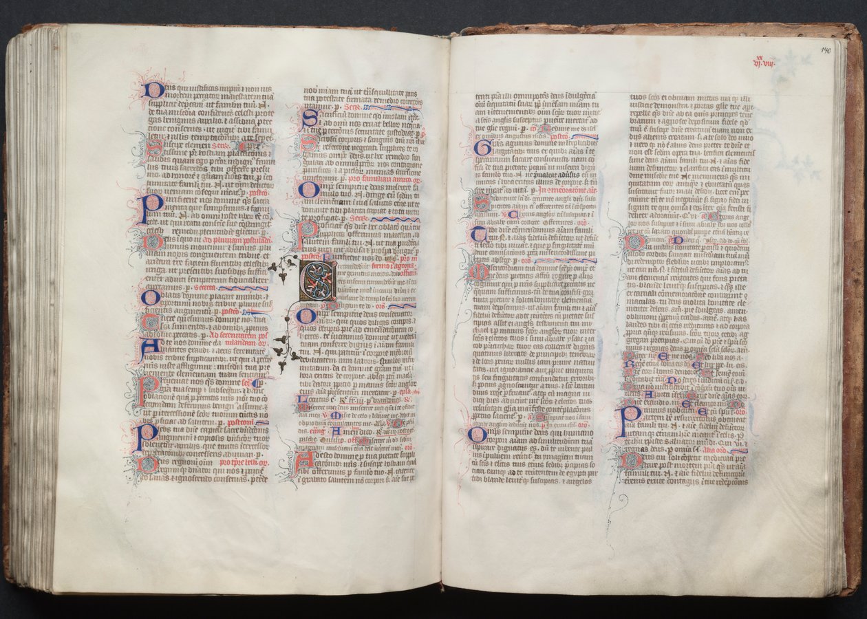 The Gotha Missal: Fol. 139v, tekst, ca. 1375. af Master of the Boqueteaux