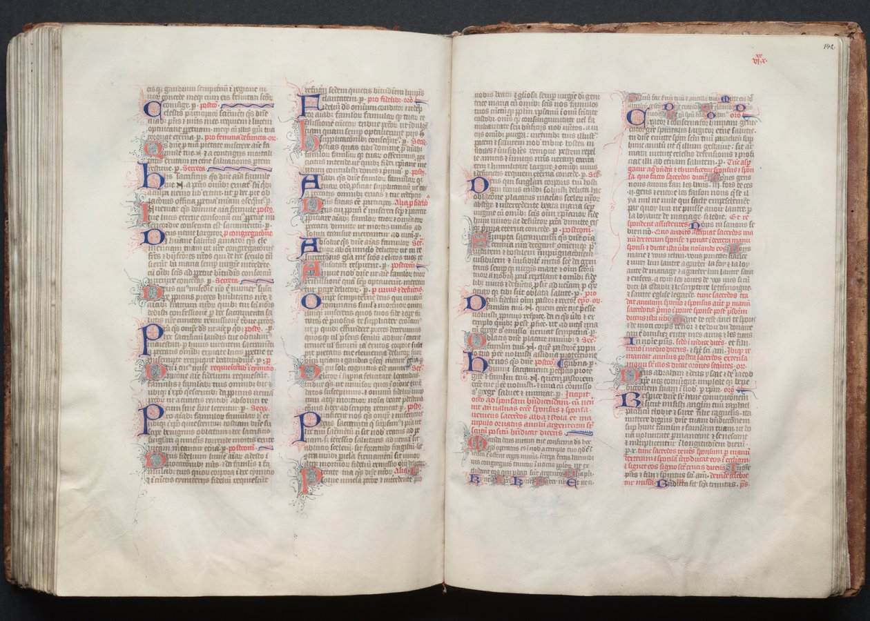 The Gotha Missal: Fol. 141v, tekst, ca. 1375. af Master of the Boqueteaux
