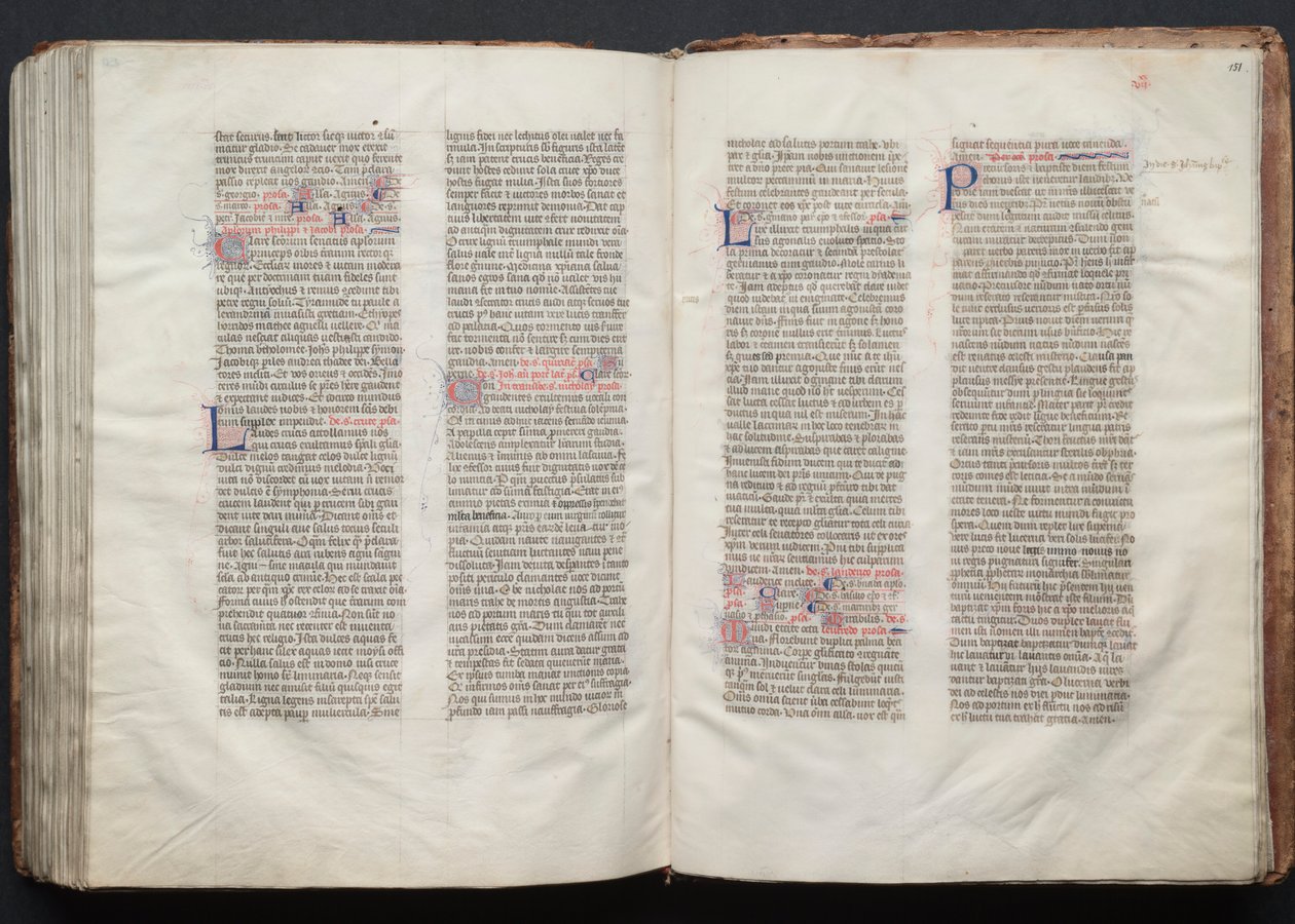 The Gotha Missal: Fol. 151r, Tekst, ca. 1375. af Master of the Boqueteaux