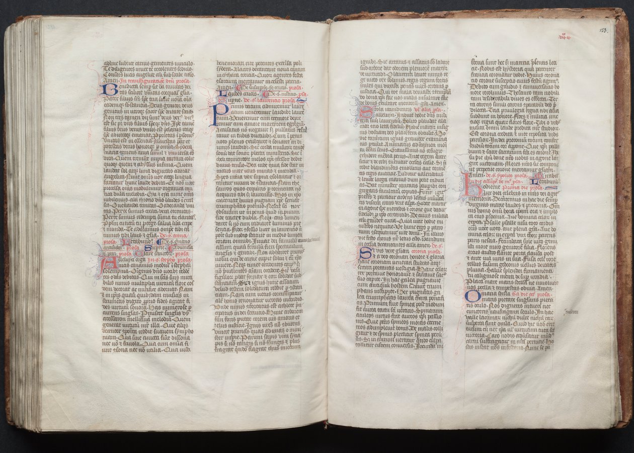 The Gotha Missal: Fol. 153r, Tekst, ca. 1375. af Master of the Boqueteaux