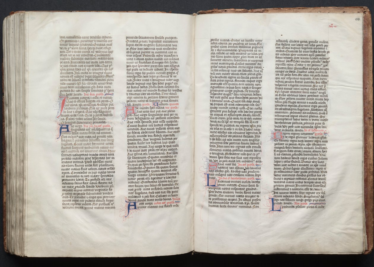 The Gotha Missal: Fol. 154r, Tekst, ca. 1375. af Master of the Boqueteaux